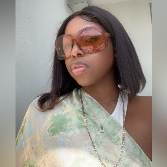 💯 - New Authentic Tom Ford Brown Oversized Ladies Sunglasses FT0903 48E 68. - Picture 5 of 14